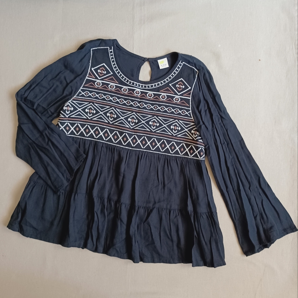 Crazy 8 Embroidered Peasant Top